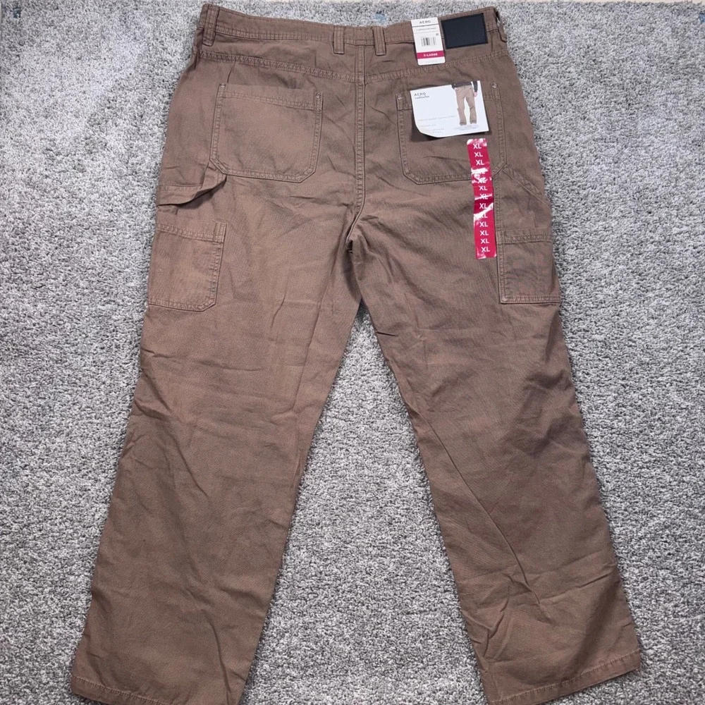 Aeropostale Carpenter Pant Mens Straight Leg Canvas Brown XL NEW